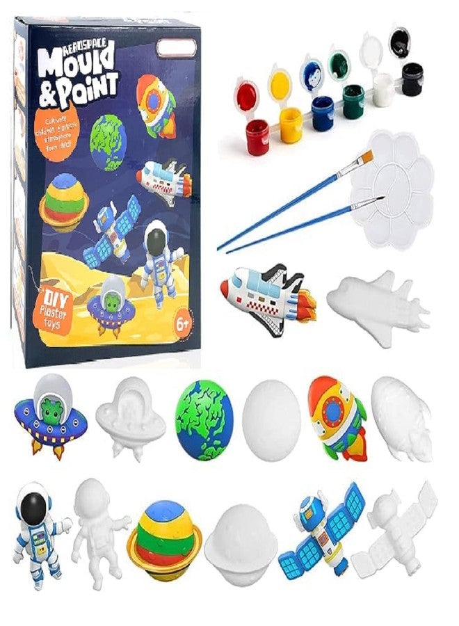 IndusBay® DIY Mould and Paint Craft kit - Astronaut Space Theme Make Your own Fridge Magnet Set with Palette & Mold, Painting Art & Craft Set - Gift Toys for Boys & Girls - Image 2
