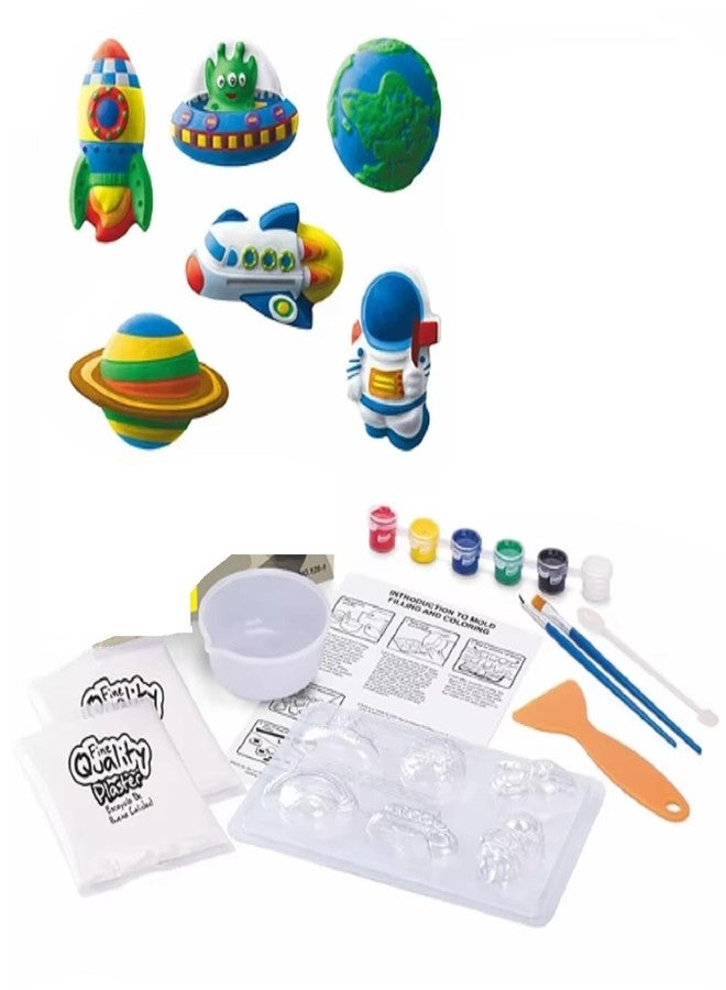 IndusBay® DIY Mould and Paint Craft kit - Astronaut Space Theme Make Your own Fridge Magnet Set with Palette & Mold, Painting Art & Craft Set - Gift Toys for Boys & Girls - Image 4
