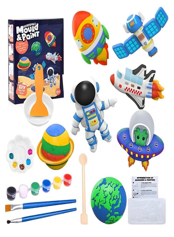 IndusBay® DIY Mould and Paint Craft kit - Astronaut Space Theme Make Your own Fridge Magnet Set with Palette & Mold, Painting Art & Craft Set - Gift Toys for Boys & Girls - Image 1