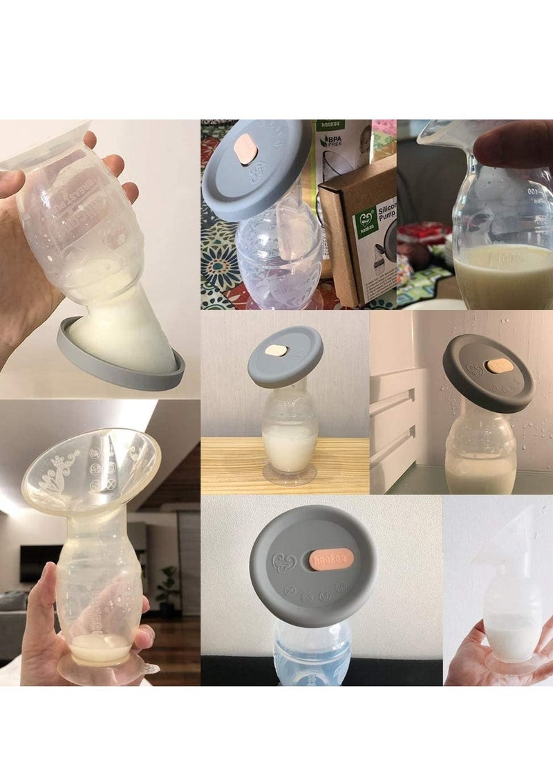haakaa Breast Pump Manual With Suction Base 100% Food Grade Silicone BPA, PVC And Phthalate Free 5oz/100ml  - Image 4