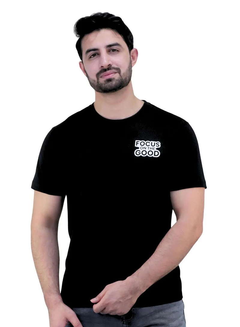 GIORDANO Men's Cotton Jersey Crew Neck Slim Fit Message Print Tee
