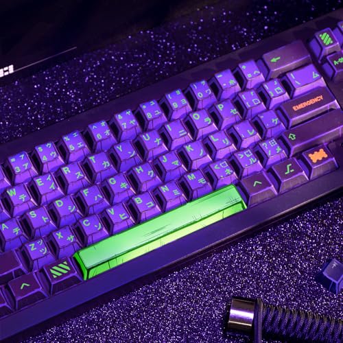 GEKUCAP Manga Themed Japanese Keycaps, Retro PBT Keyboard Key Caps Dye Sublimation KeyCap with Cherry Profile, 130 Keys Purple Custom Keycap Sets for Cherry MX Mechanical Keyboard - Image 5