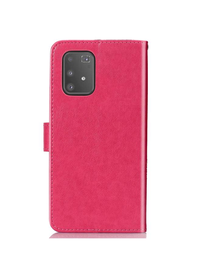 Zaboon Case For Galaxy A91 Four-leaf Clasp Embossed Buckle Mobile Phone Protection Leather Case with Lanyard & Card Slot & Wallet & Bracket Function - Image 4