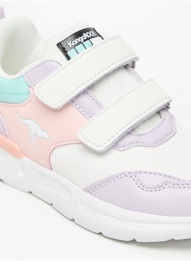 kangaROOS - Girls' Panelled Sports Shoes with Hook and Loop Closure - Image 1