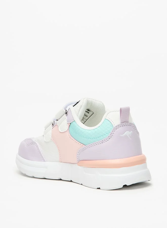 كانغاروس Girls' Panelled Sports Shoes with Hook and Loop Closure