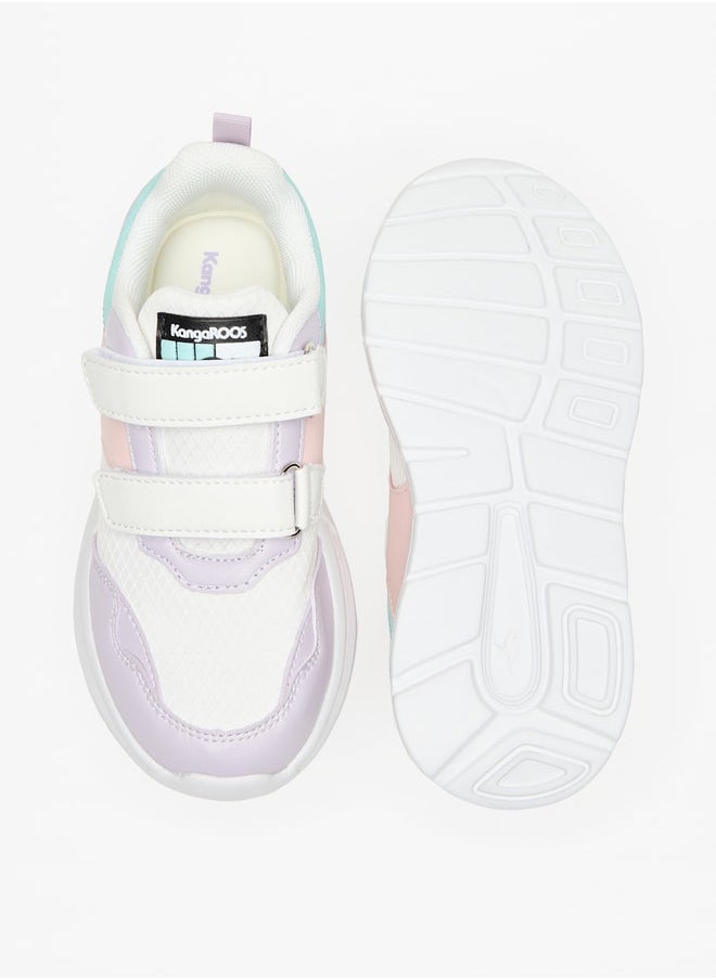 kangaROOS - Girls' Panelled Sports Shoes with Hook and Loop Closure - Image 1