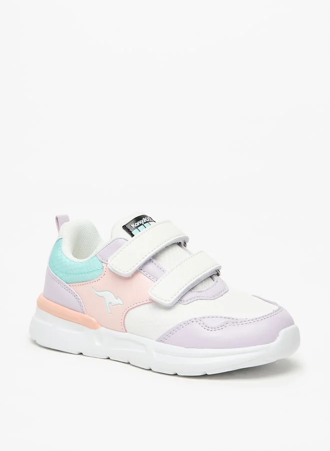 كانغاروس Girls' Panelled Sports Shoes with Hook and Loop Closure
