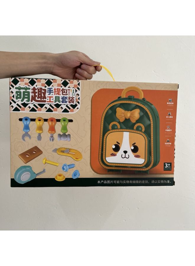 Play House Toy Gift Box Set Children's Screwdriver Tool Handbag Kindergarten Toy Stall Supply-Color:506-91 House Tools Tote Bag  - Image 4