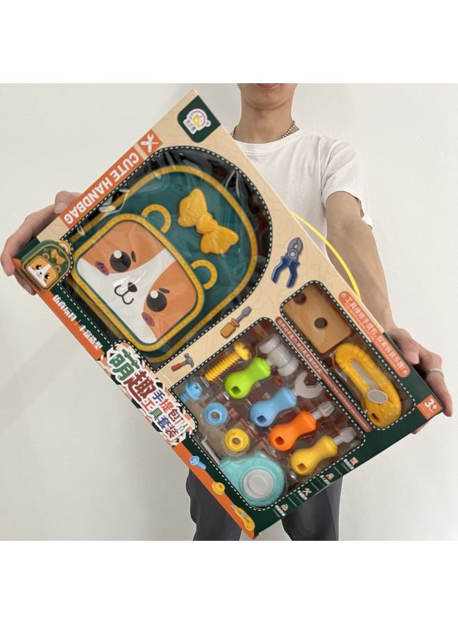 Play House Toy Gift Box Set Children's Screwdriver Tool Handbag Kindergarten Toy Stall Supply-Color:506-91 House Tools Tote Bag  - Image 5