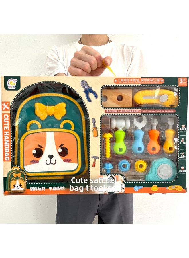 Play House Toy Gift Box Set Children's Screwdriver Tool Handbag Kindergarten Toy Stall Supply-Color:506-91 House Tools Tote Bag  - Image 2