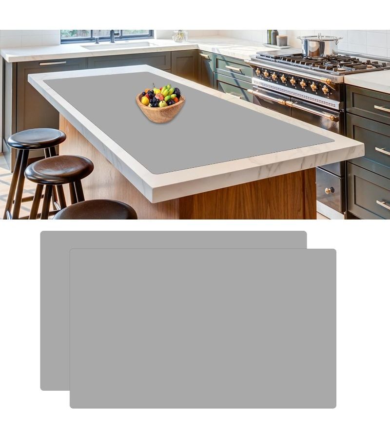 1 Pack Large Silicone Mats For Kitchen Countertops Heat Resistant Waterproof Multipurpose Countertop Protectors Black - Image 1