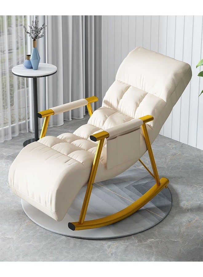 NKX Rocking chair recliner upgraded version off-white With Golden legs (tech fabric + adjustable) - Image 3