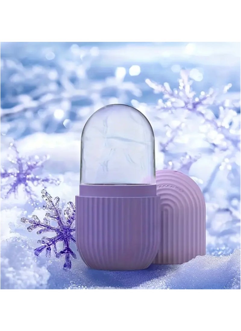 CleanWave - The Pure Effect CleanWave ICE Cube Face Roller – Reusable Silicone Ice Massager for Face, Eyes & Neck | De-Puff, Tighten Pores, Reduce Redness & Migraine Pain Skin-Toning Ice Roller | Natural Skin Care Tool - purple  - Image 1