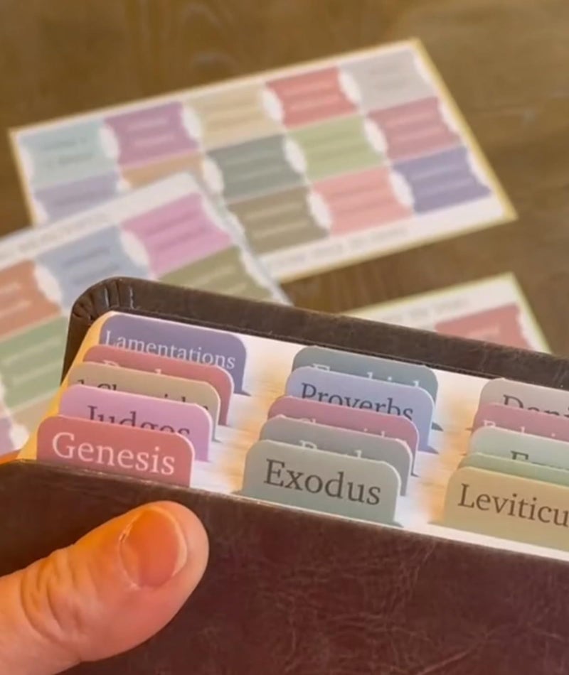 SonaBhu Bible Tabs, 8-Piece 120 Index Tabs Se, Boho Theme, Laminated Bible Index for Women and Men, Religious Activity Gift, 3.5 x 3.5 cm, Bible Tabs for Chanting, Recitation, Studying, Ideal for Bible Study - Image 4