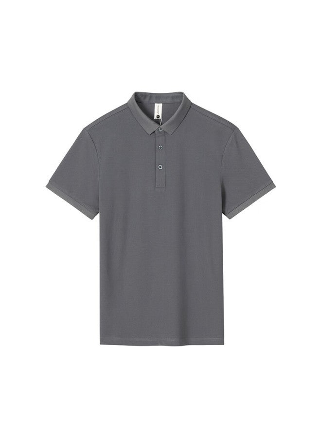ASK Wandao Honeycomb Pique Collar Short Sleeve Polo Shirt Ds9002 Gray Regular L - Image 4