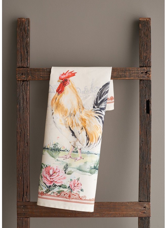 ميزون دي هيرمين مجموعة مناشف المطبخ المصنوعة من القطن 100% من قطعتين، فائقة النعومة وعالية الامتصاص بجودة الفندق، سريعة الجفاف، تنظيف الأطباق، مناشف الشاي للربيع/الصيف (Coq 20X27.50) - Image 2