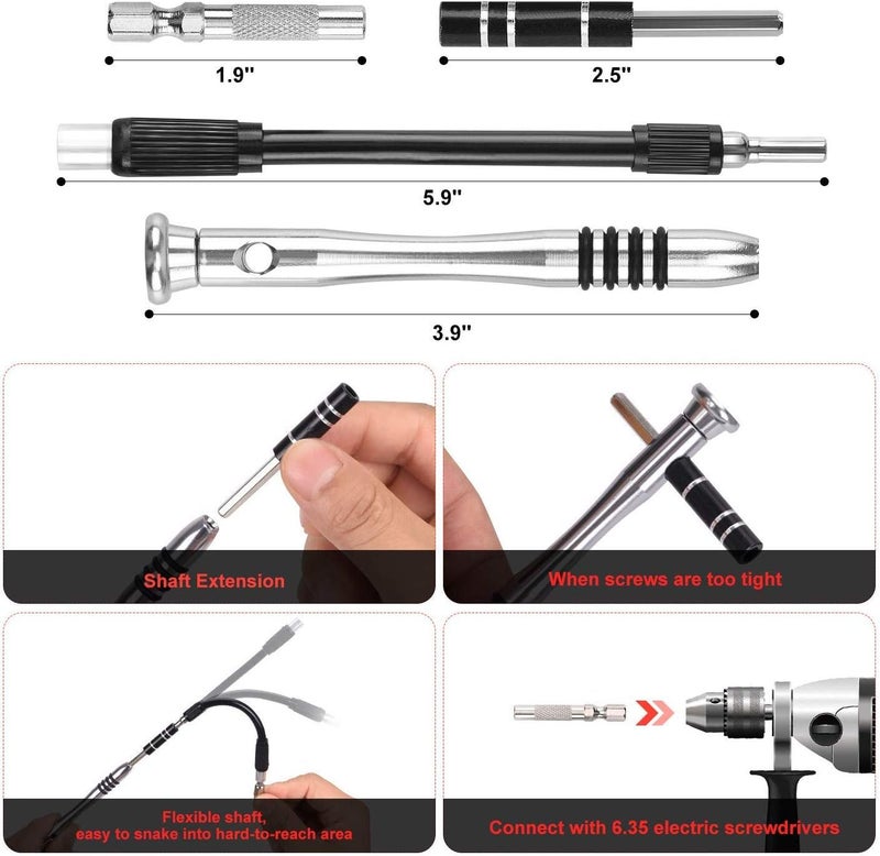 ShowTop Precision Screwdriver Set, 110 in 1 Magnetic Screwdriver Repair Tool Kit for iPhone Series/Mac/iPad/PS3/PS4/Switch/Eyeglasses/Watch/Cellphone/PC/Electronic - Image 4