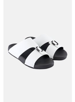 Algspar Men 2 Strap Slip On Arabic Sandals, White  - Image 1