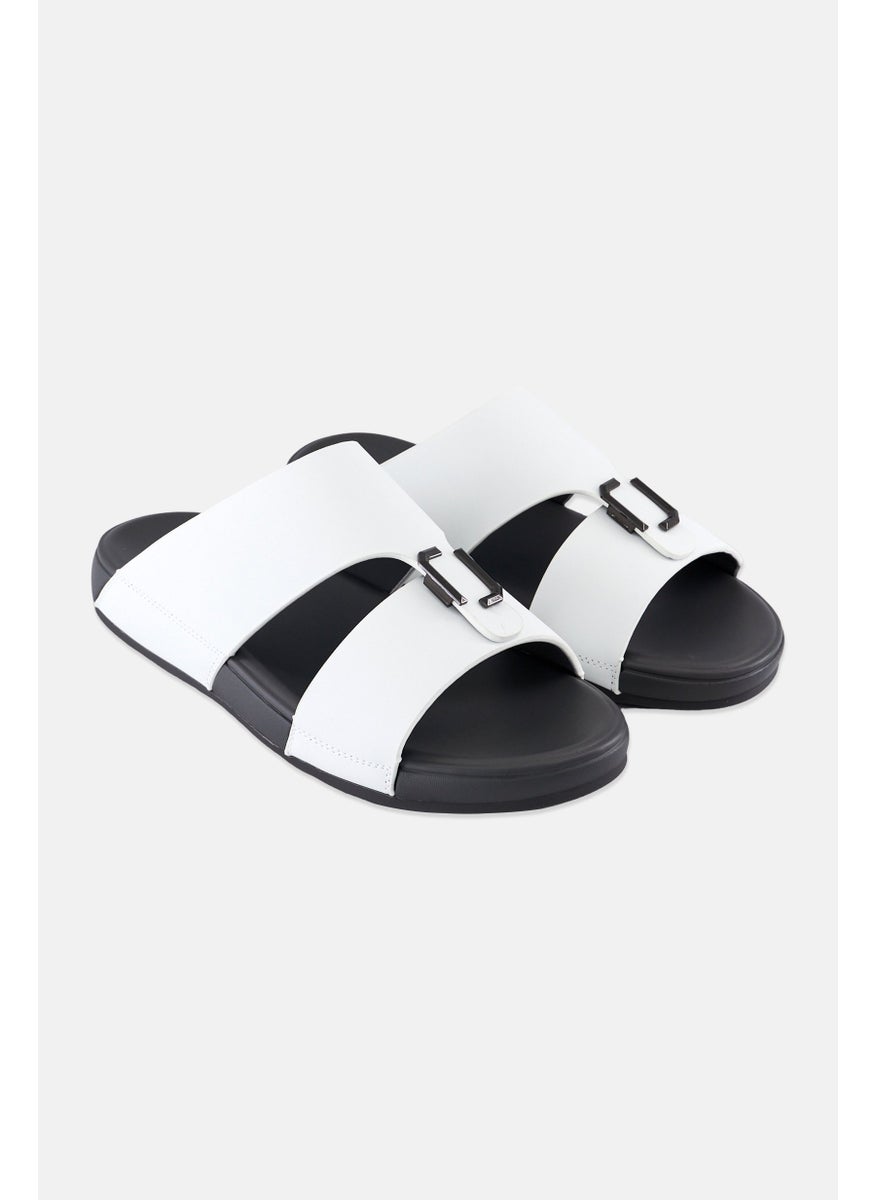 Algspar Men 2 Strap Slip On Arabic Sandals, White  - Image 1