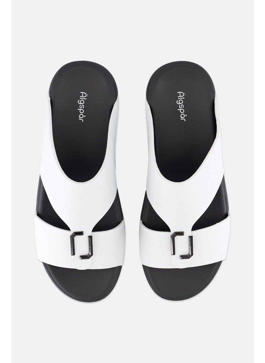 Algspar Men 2 Strap Slip On Arabic Sandals, White  - Image 3