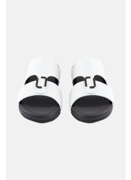 Algspar Men 2 Strap Slip On Arabic Sandals, White  - Image 4