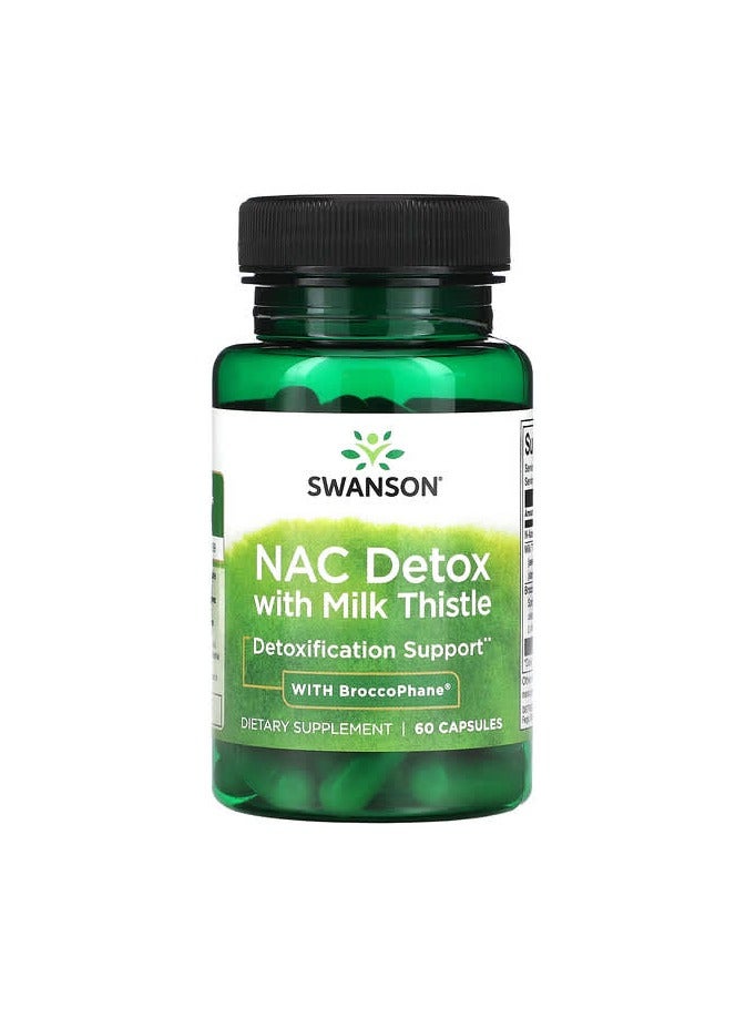 SWANSON NAC Detox with Milk Thistle with BroccoPhane, 60 Capsules