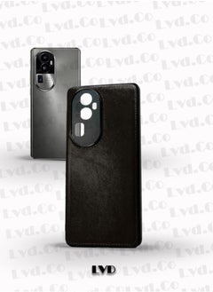 Generic For Oppo Reno 10 Pro Plus Luxury Hard Leather Back Case, Hard Tpu Back and Fully Proteciton Compatible With Oppo Reno 10 Pro Plus (6.74'') (Black)  - Image 3