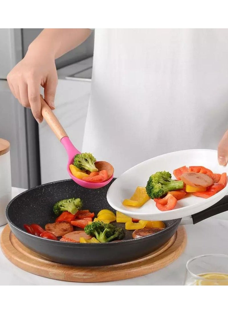 برايم طقم أدوات الطبخ سيليكون بمقابض خشبية 12 قطعة  - Image 2