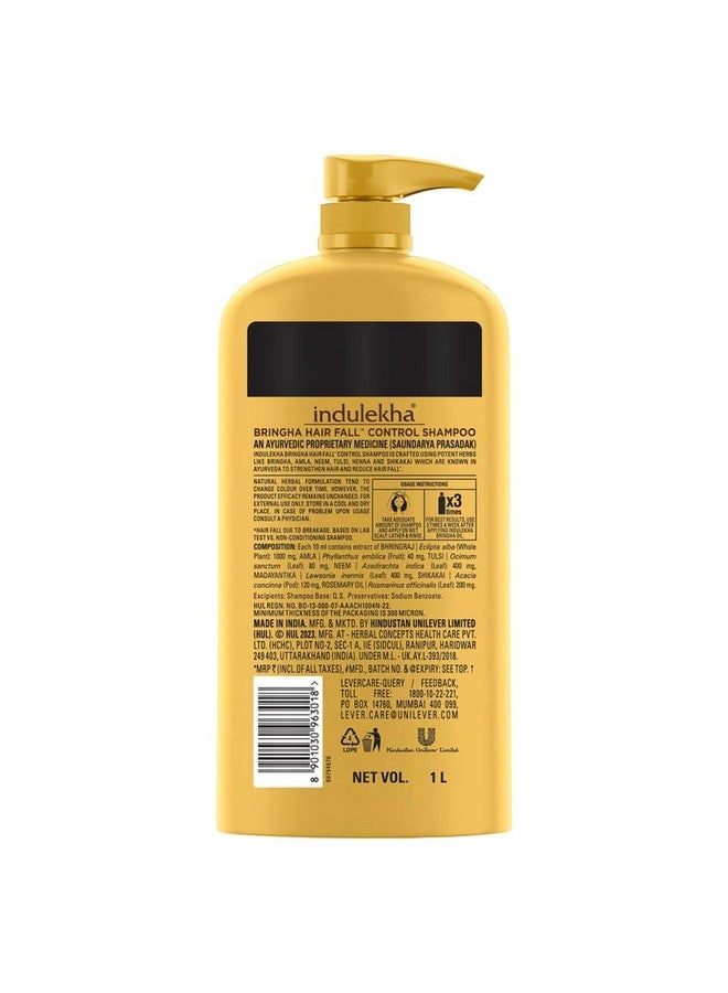 Indulekha Bringha Shampoo 1L|| Proprietary Ayurvedic Medicine for Hairfall|| 1L - Image 2