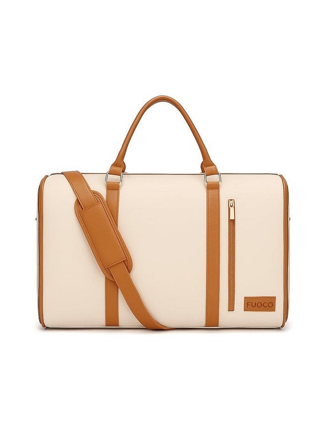 FUOCO Carry On Garment Bag for Travel, 2-in-1 Waterproof PU Leather Duffle Bag with Suit Compartment | Convertible Hanging Garment Bag for Men and Women | Business Trip, Wedding, Overnight Bag - Image 1