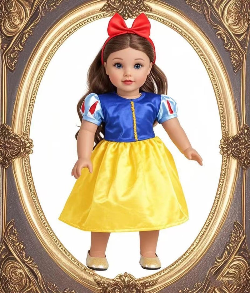 Sweet Dolly 18 Inch Doll Clothes 6 Sets Princess Dresses Accessories Costume Jasmine Aurora Belle Snow White for 18 Inch Dolls - Image 4