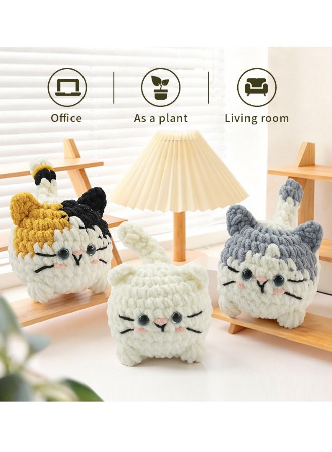 XIYU Crochet Kit for Beginners, Crochet Cat Beginner Crochet Kit for Adults, Crochet Animals Cat Crafts Crochet Kits, Easy Knitting Kit Gifts - Image 5