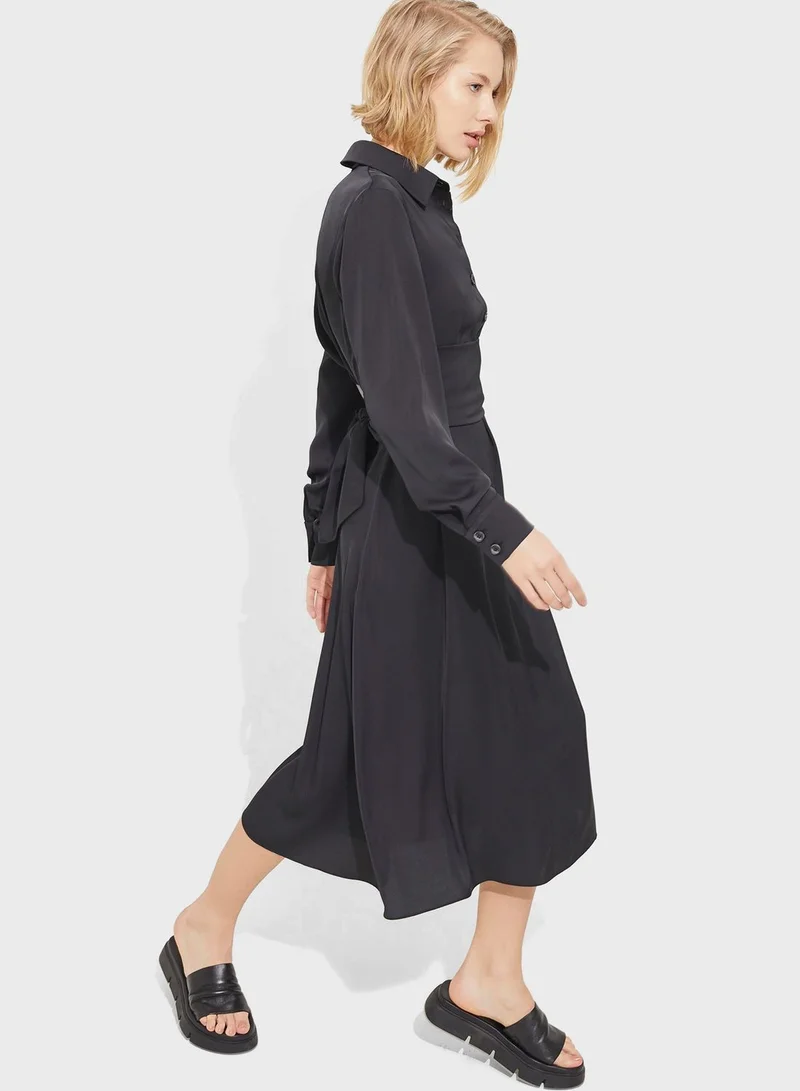 Adl Button Detail Shirt Dress