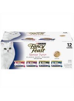 Fancy Feast Purina Fancy Feast High Protein Senior Wet Cat Food Variety Pack, Senior 7+ Chicken, Beef & Tuna Feasts - (2 Packs of 12) 3 oz. Cans  - Image 2