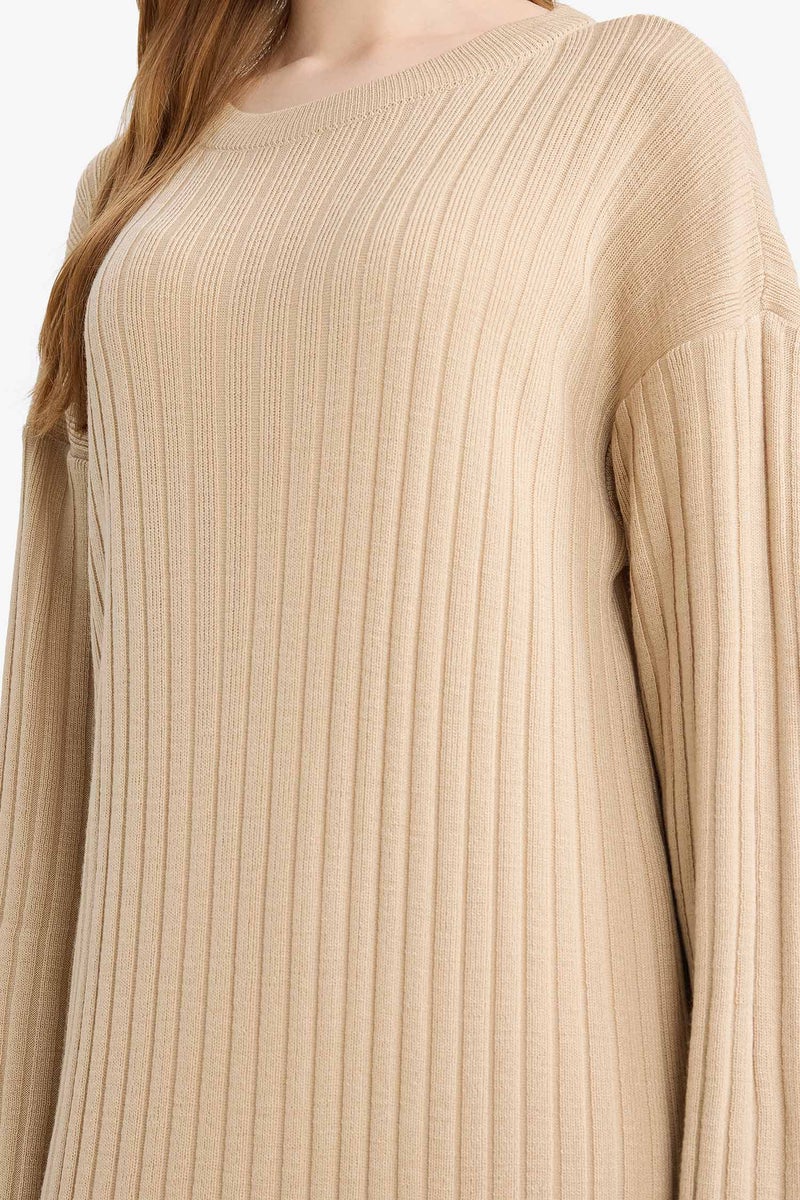 DeFacto Beige Woman Regular Fit Dress Casual - Image 4