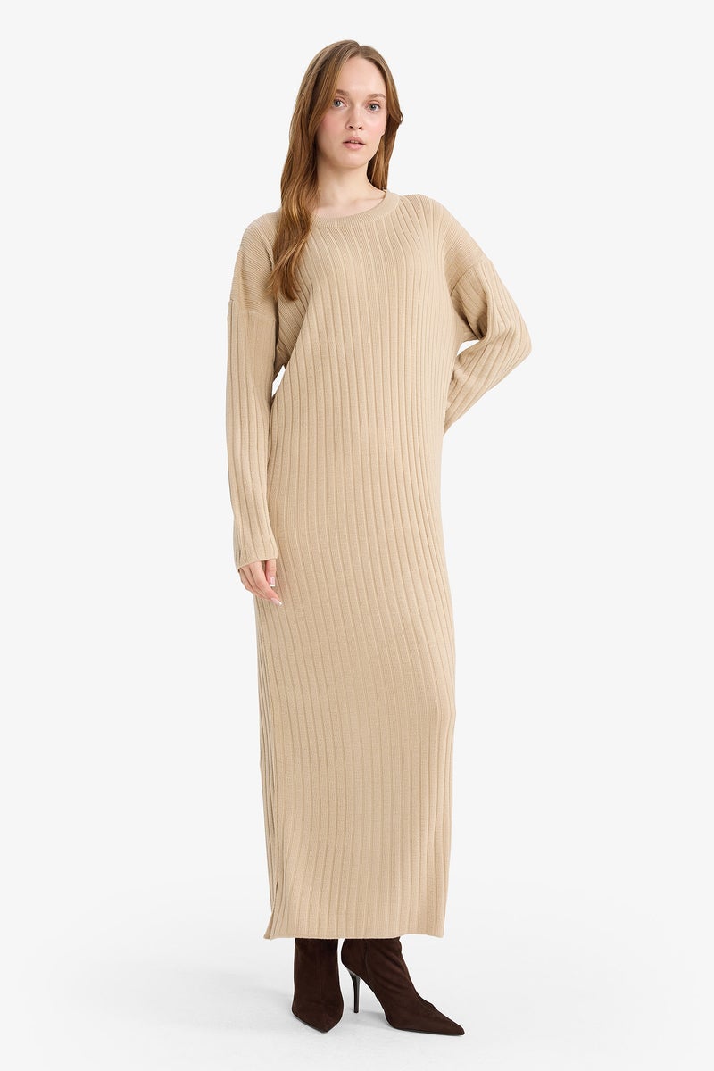 DeFacto Beige Woman Regular Fit Dress Casual - Image 2