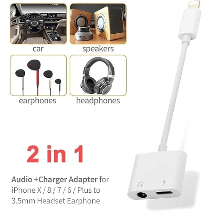 rayihni SILK ROUTE - APPLE MFI CERTIFIED LIGHTNING TO 3.5MM HEADPHONES DONGLE JACK ADAPTER FOR IPHONE FONEMAX 2 IN 1 HEADPHONE ADAPTER AND AUX AUDIO ADAPTER& CHARGER CABLE SPLITTER COMPATIBLE FOR IPHONE,IPAD - Image 3
