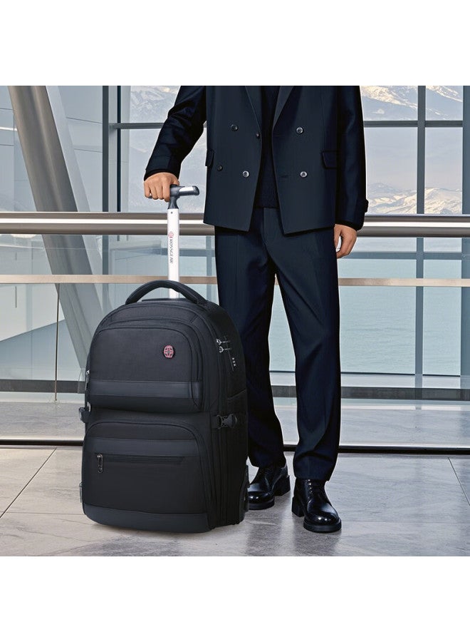 CROSS+GEAR Crossgear Swiss Business 17.3-inch Trolley Bag Backpack For Men, Large Capacity With Wheels, Business Travel Luggage, Student Schoolbag - Image 1