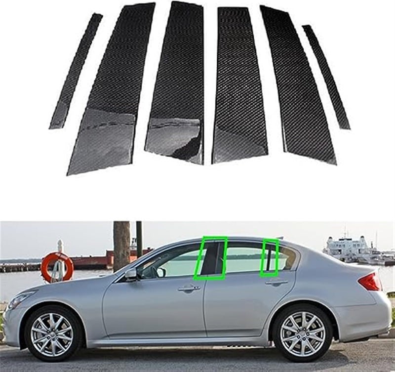 Wivplex Car Window Pillar Posts Trim for Infiniti G35 G37 - Image 5