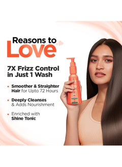 BBLUNT Advanced Smoothening Shampoo with Keratin & Hyaluronic Acid - 300ml Makes Hair Frizz-Free & Straighter | Gently Cleanses | Adds Spectacular Shine | SLS & Paraben-Free | For Men & Women  - Image 3