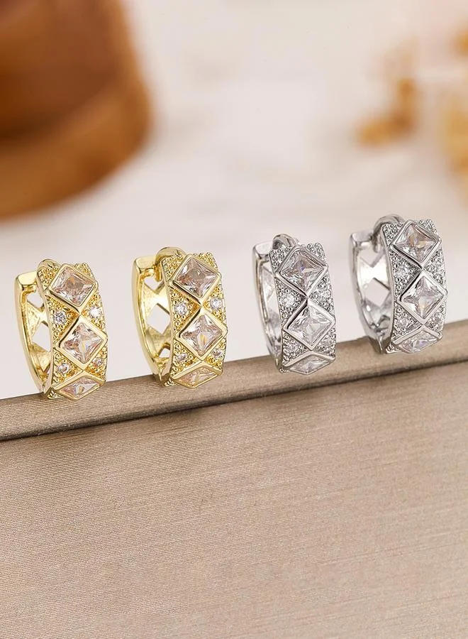 Take Two  Embellished Huggie Earrings for Women | Best Price UAE