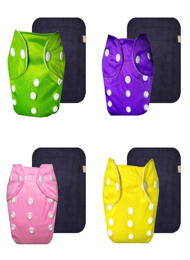 Dumbledo Lite Cloth Diaper with Gray Insert (Pack of 4) | Snug Fit | Breathable | Easy to Clean | Perfect for Indian Summers | 3 Months - 2 Years | Unisex Baby - Image 1