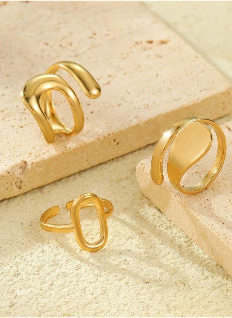 sixtyfour 3pcs Of Elegant & High Quality Stainless Steel Rings For Women One Size  - Image 3