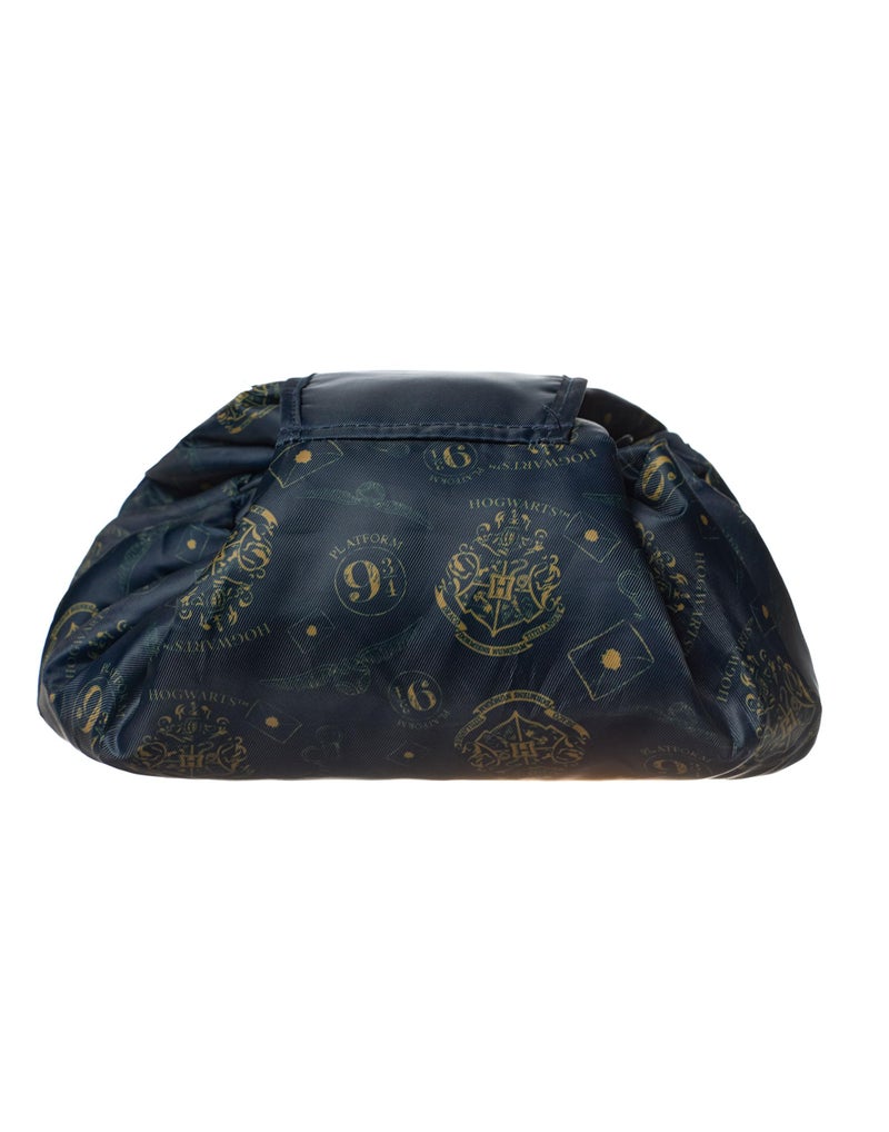 Harry Potter Womens Makeup Bag | Ladies Navy Cosmetic Pouch Hogwarts Logo All Over Print | Travel Case - Image 2