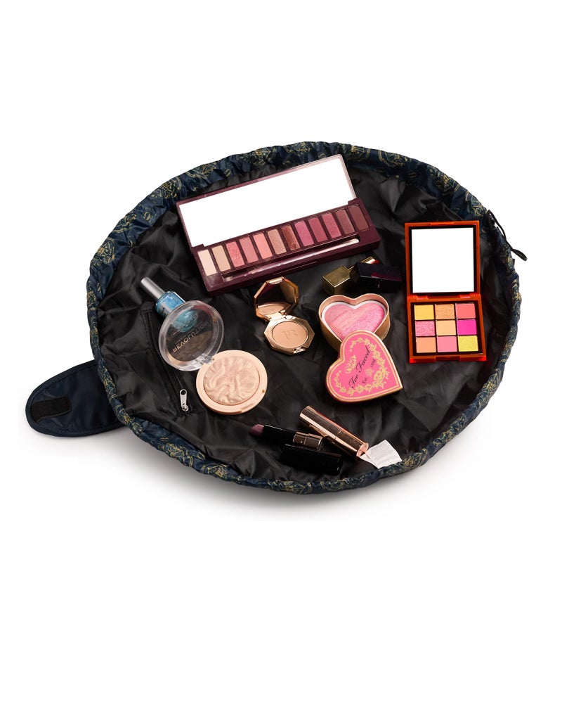 Harry Potter Womens Makeup Bag | Ladies Navy Cosmetic Pouch Hogwarts Logo All Over Print | Travel Case - Image 4