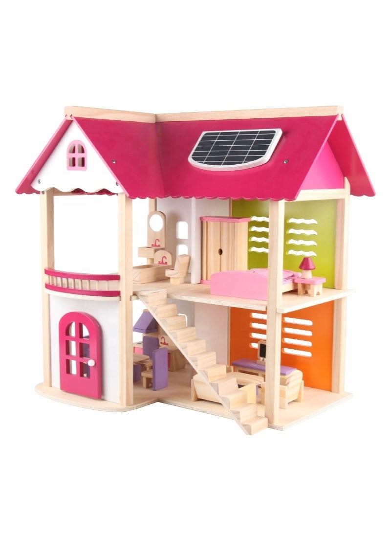 ماجيك واند بيت دمى خشبي مع الأثاث من ألعاب المحاكاة - Image 2