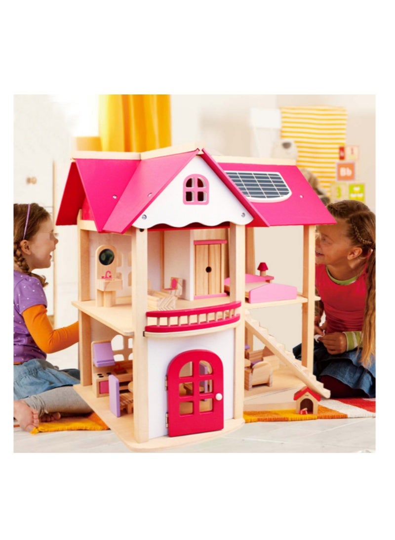 ماجيك واند بيت دمى خشبي مع الأثاث من ألعاب المحاكاة - Image 3