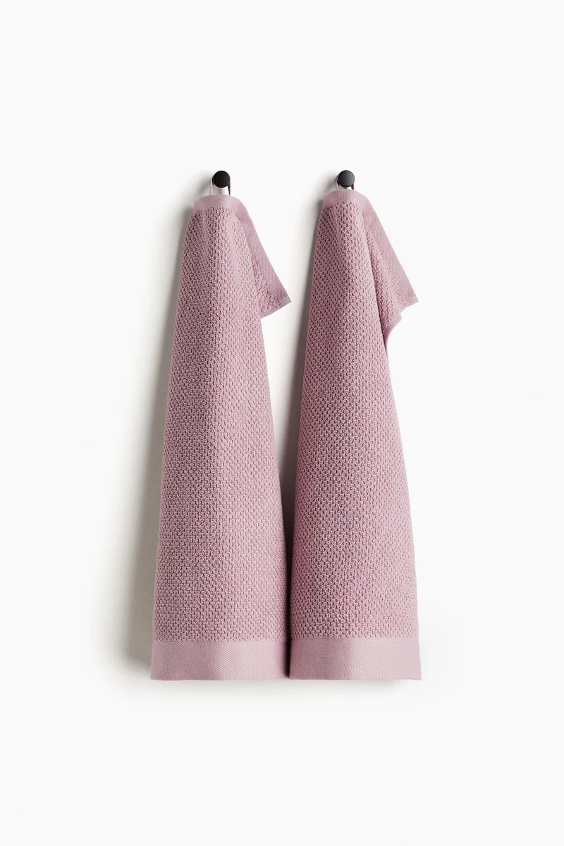 اتش اند ام 2-pack cotton terry guest towels
