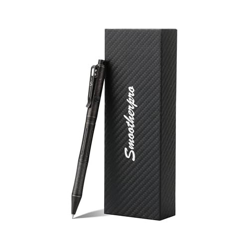 SMOOTHERPRO Titanium Bolt Action Pen Compatible with Pilot G2 Refill Stainless Steel Pocket Clip for EDC Signature Business Writing Journaling Stone Wash Black(RG341) - Image 1