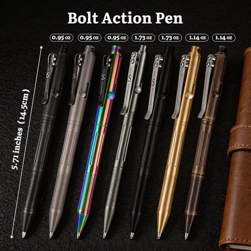 SMOOTHERPRO Titanium Bolt Action Pen Compatible with Pilot G2 Refill Stainless Steel Pocket Clip for EDC Signature Business Writing Journaling Stone Wash Black(RG341) - Image 2